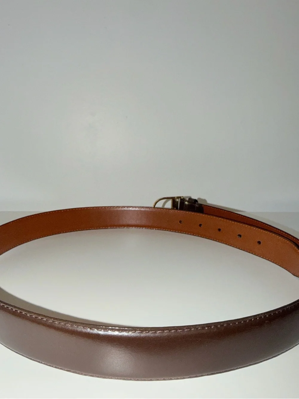 Vintage Signed Christian Dior Brown Split Leather Men’s Belt, Sz 38